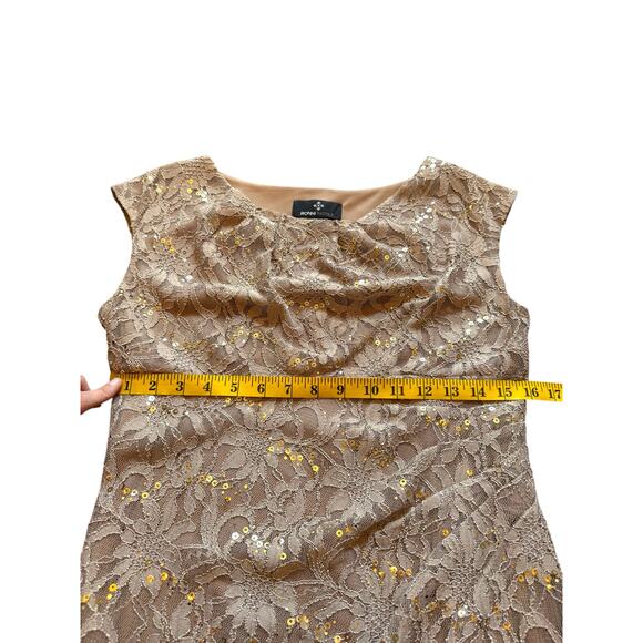 Taupe Lace Mother of the Bride Dress - Size 8 - Picture 6 of 15